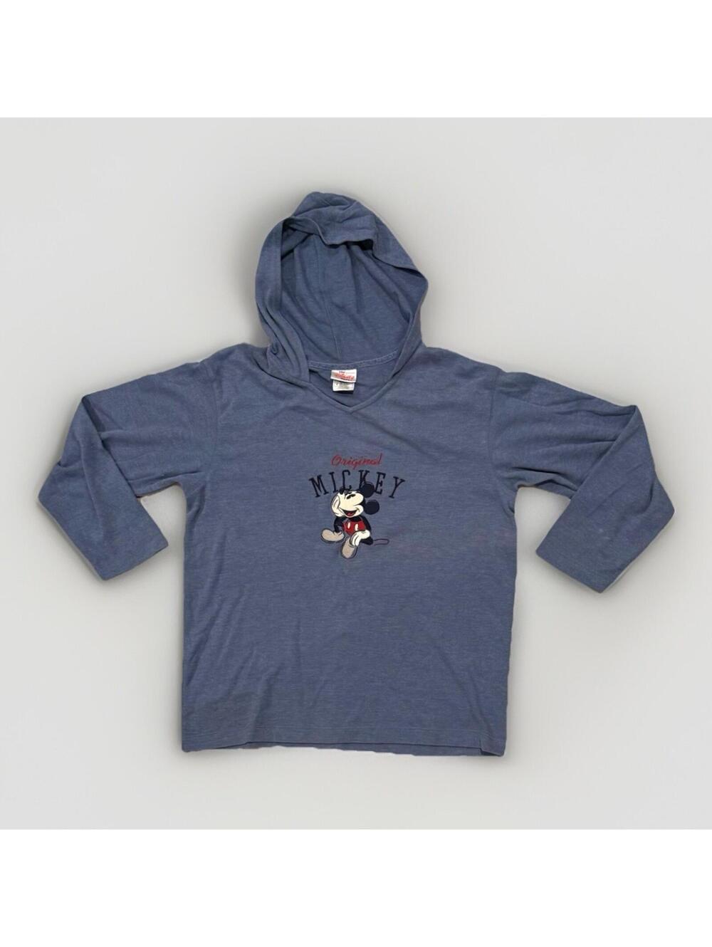 Disney Store Original Mickey Mouse Heathered Pullover Hoodie Sz SM Blue Vintage‎